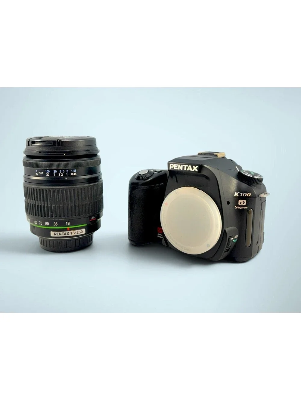 Pentax K100D DSLR Camera with Pentax 18-250mm Zoom Lens Near Complete Set TESTED